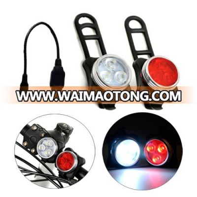 waterproof rechargeable USB LED 4 molds tail bike light