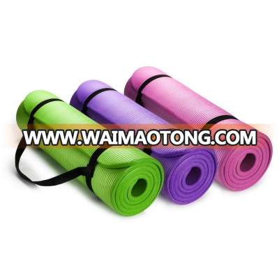 Eco-friendly TPE NBR PVC exercise light weight yoga mat with carrying strap