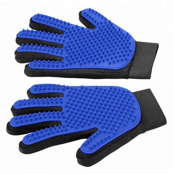 dog cats Five Finger Pet Grooming Gloves brush Silicone Massage Hair Remover